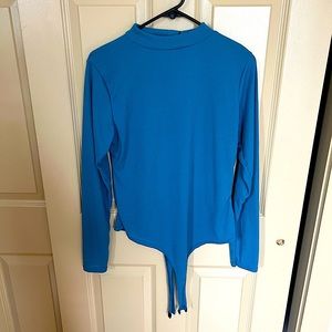 Rib Knit High Neck Long Sleeve Bodysuit